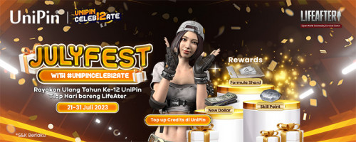 Julyfest with #UniPinCeleb12ate – Rayakan Ulang Tahun Ke-12 UniPin Tiap Hari bareng LifeAfter